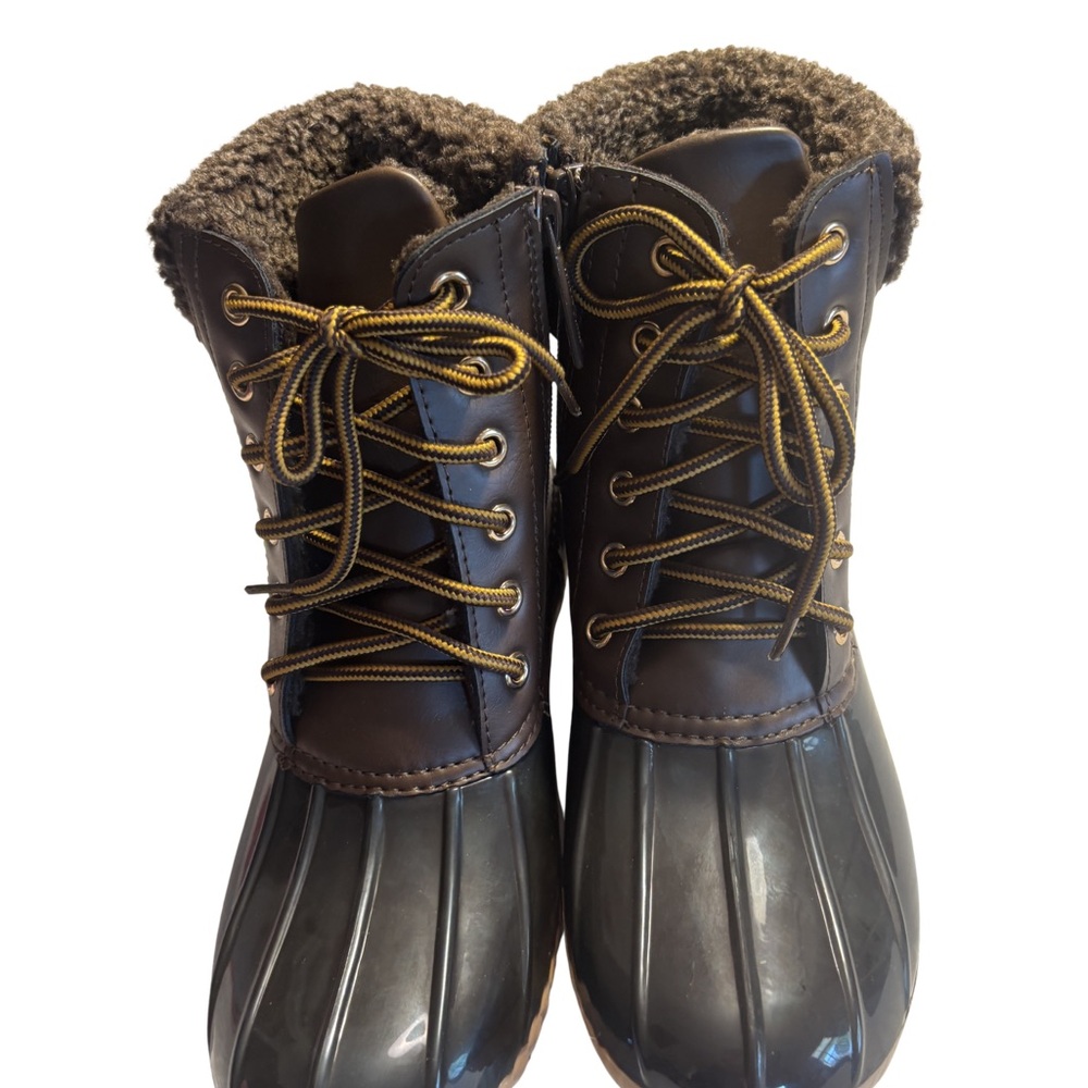 Nature Breeze Brown & Black Waterproof Rain Boots Size 6 New
